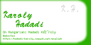 karoly hadadi business card